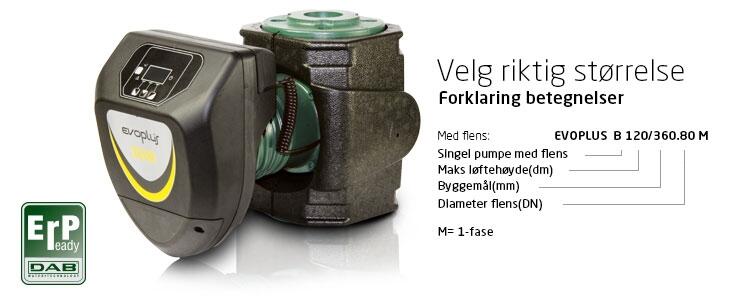 Pumper - Sirkulasjonspumper - EvoPlus - Størrelse